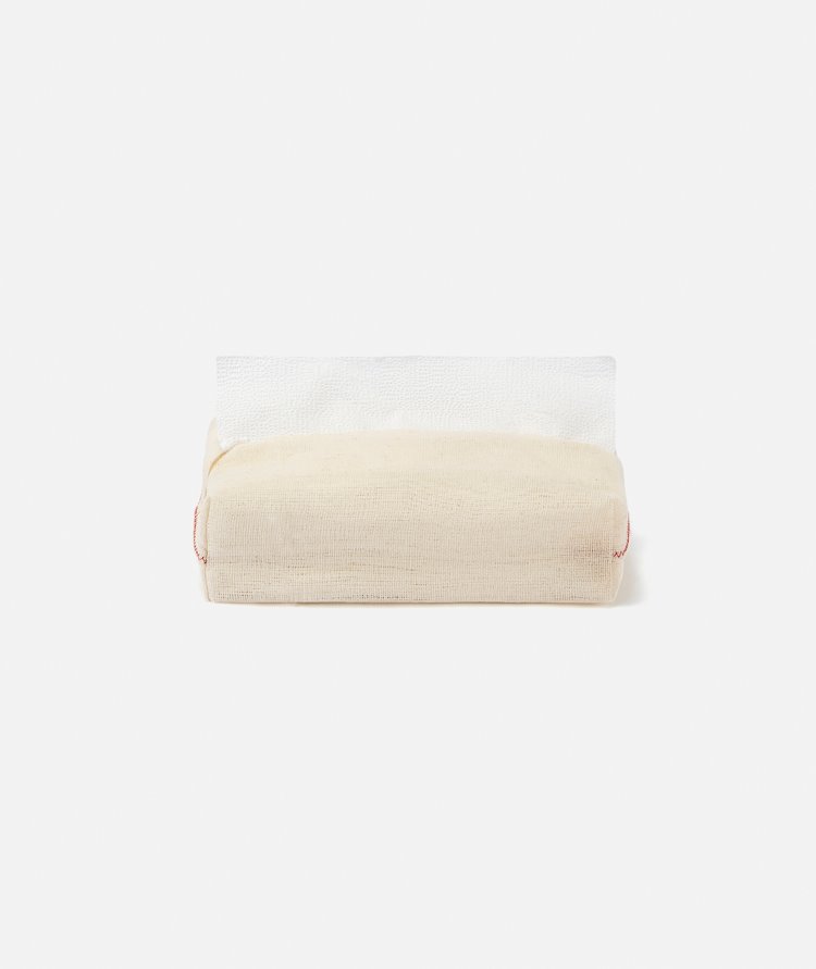 하얀 삼베 티슈 케이스 White Burlap Tissue Case